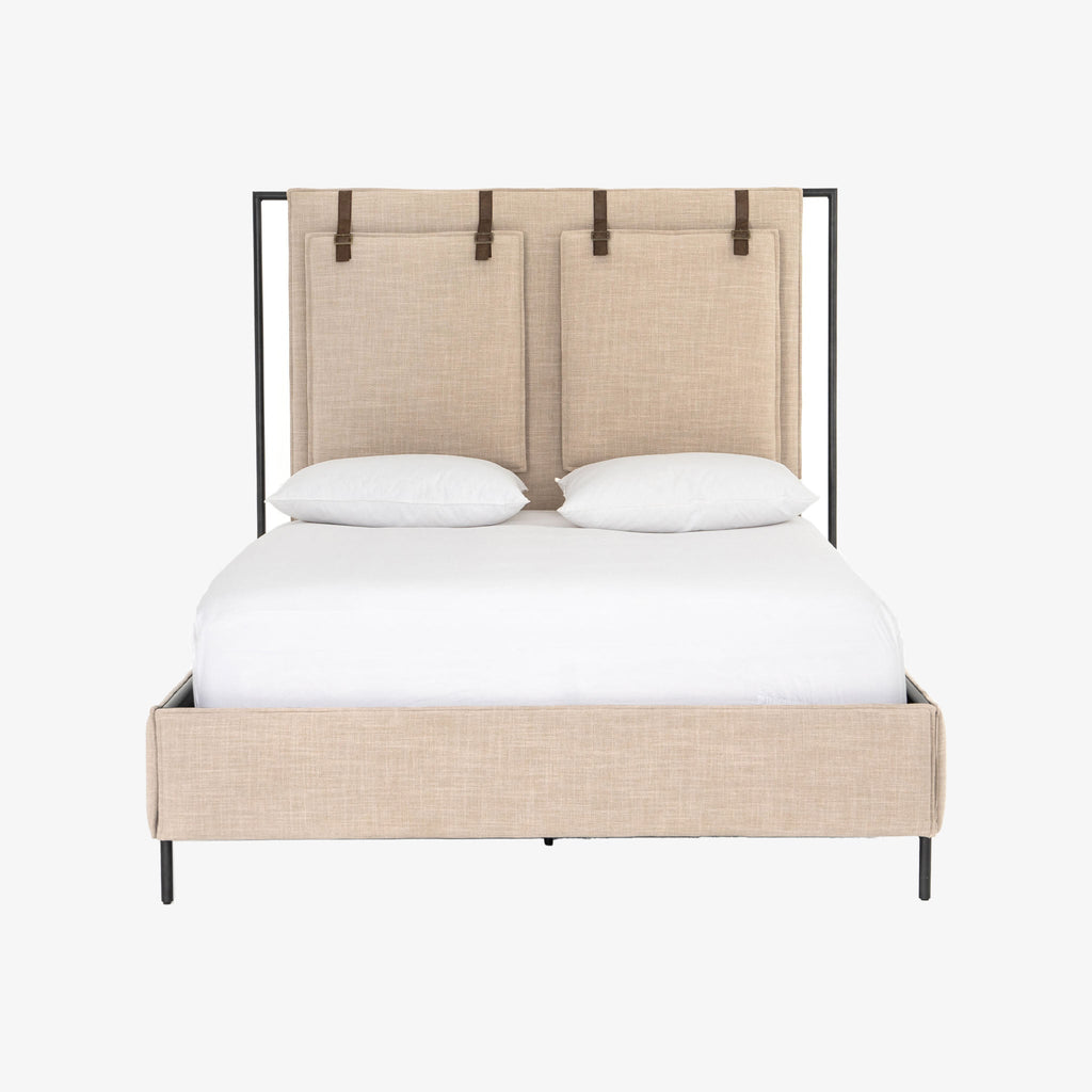 Lit capitonné Four Hands Leigh couleur Palm Ecru