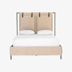 Lit capitonné Four Hands Leigh couleur Palm Ecru