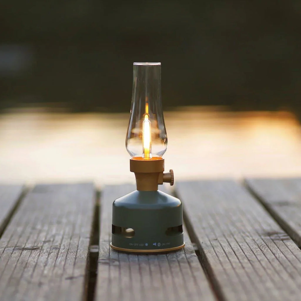 Lanterne LED lumineuse et sonore avec haut-parleur, couleur basilic