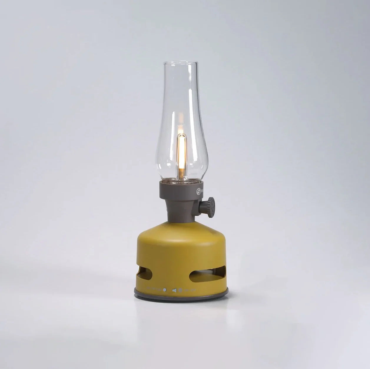 Lanterne LED lumineuse et sonore avec haut-parleur, couleur jaune moutarde