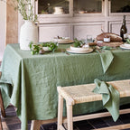 Nappe en lin vert forêt