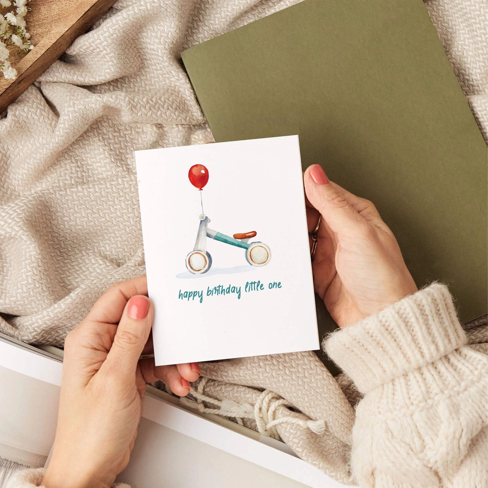 Carte d'anniversaire vélo pour petit enfant