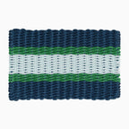 Tapis d'extérieur en corde de homard, bleu marine, vert et écume de mer