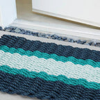 Tapis d'extérieur Lobster Rope, coloris marine, turquoise et vert d'eau