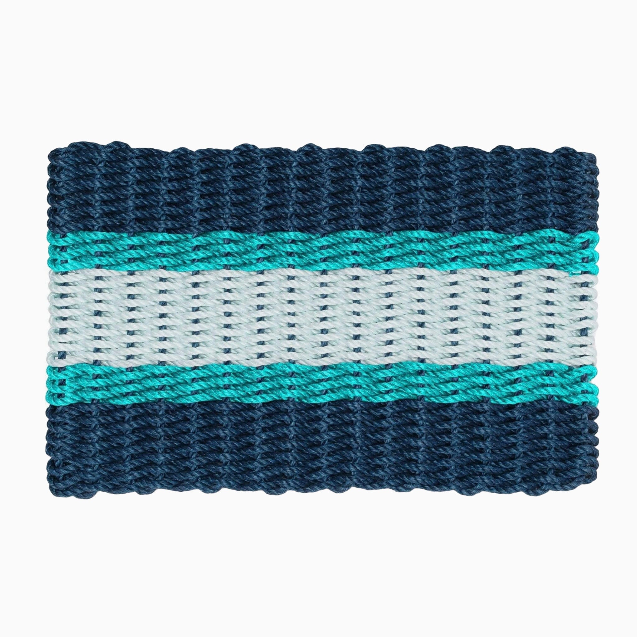 Tapis d'extérieur Lobster Rope, coloris marine, turquoise et vert d'eau