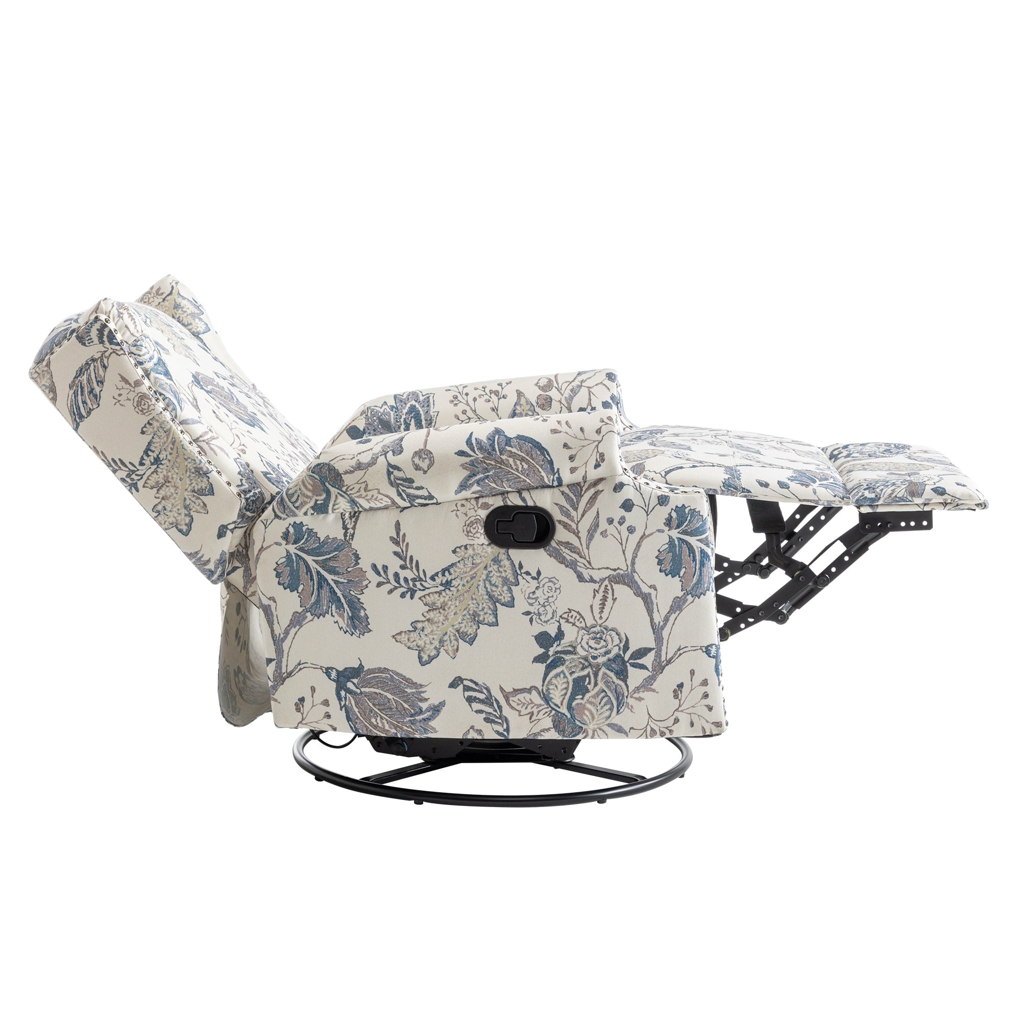 Ensemble de 2 fauteuils inclinables pivotants à bascule de 74 cm de large, à dossier inclinable manuel.