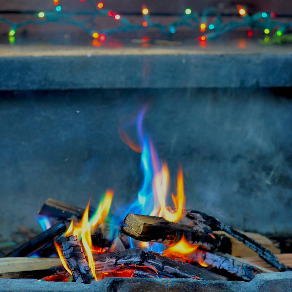 Bûches de feu aux flammes arc-en-ciel magiques - Lot de 3