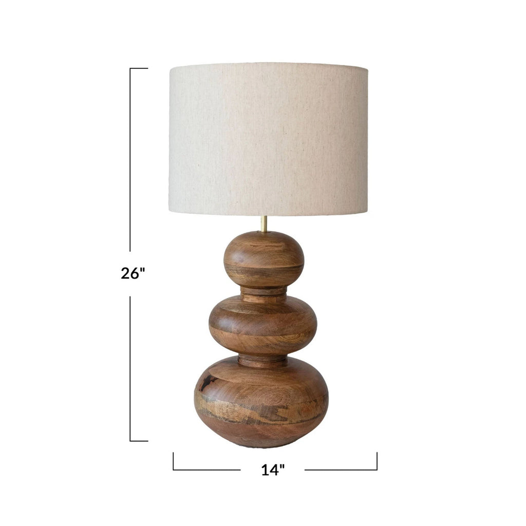 Lampe de table Martha en bois de manguier