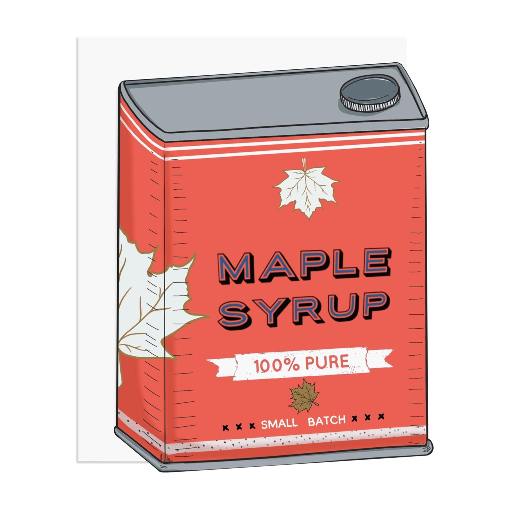 Carte de vœux en forme de bidon de sirop d'érable