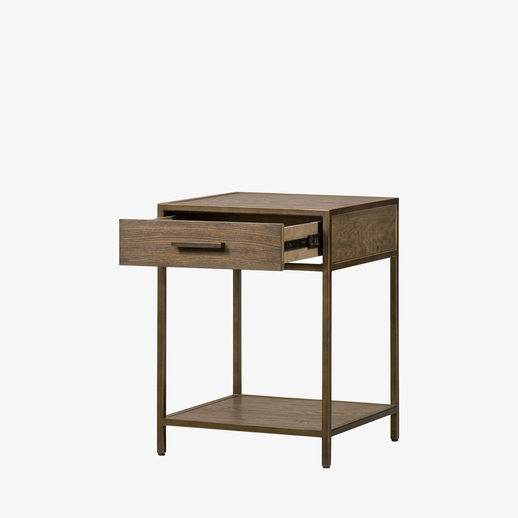 Table de chevet Four Hands Mason couleur noisette foncé