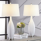 Ensemble de 2 lampes de table standard en porcelaine blanche (31)