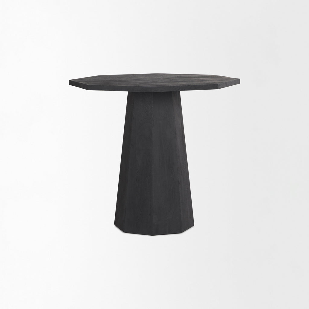 Table d'entrée hexagonale géométrique en finition délavée foncée