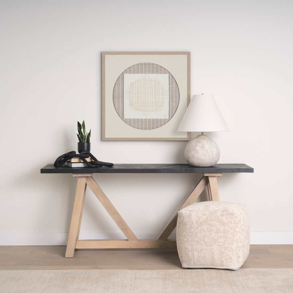 Lampe de table en céramique Mandalay couleur crème