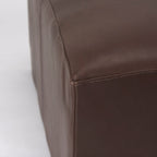 Pouf Milo en cuir marron foncé 