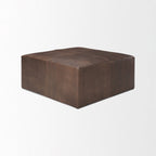 Pouf Milo en cuir marron moyen 