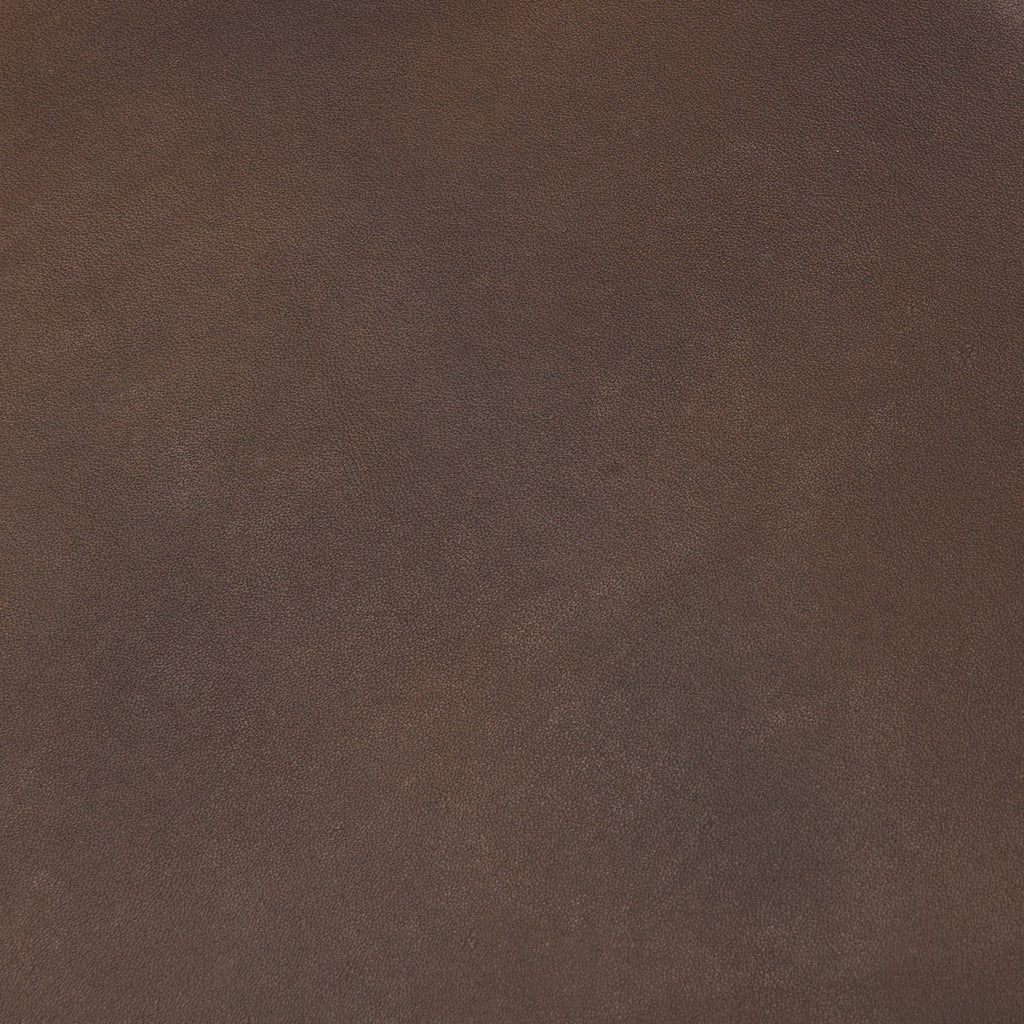 Pouf Milo en cuir marron moyen 