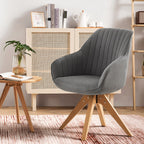 Fauteuil pivotant Art Leon pour bureau à domicile moderne avec pieds en bois