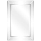 Miroir mural rectangulaire biseauté transparent HD pour salle de bain, coiffeuse, chambre, 3 tailles