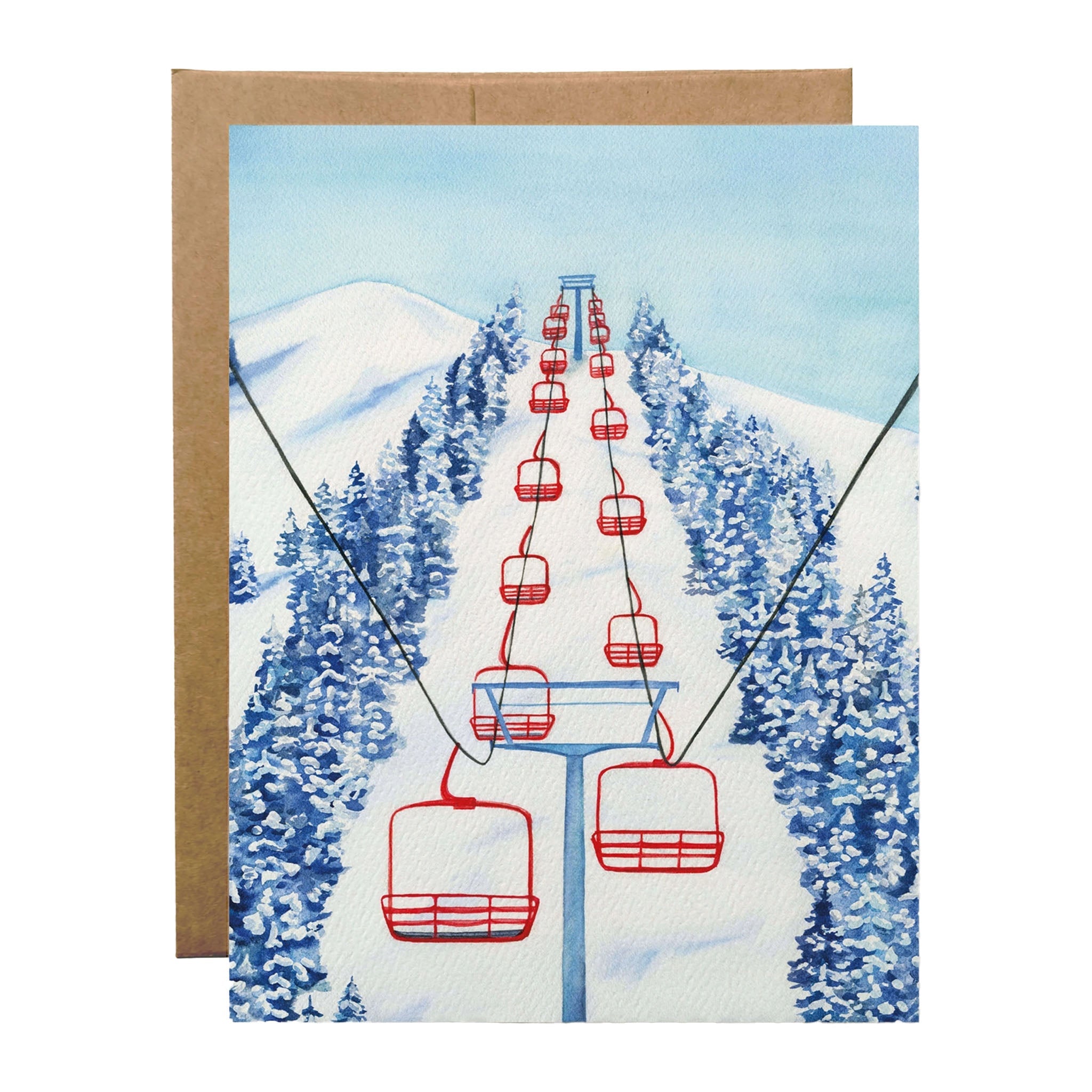 Carte de vœux pour télésiège