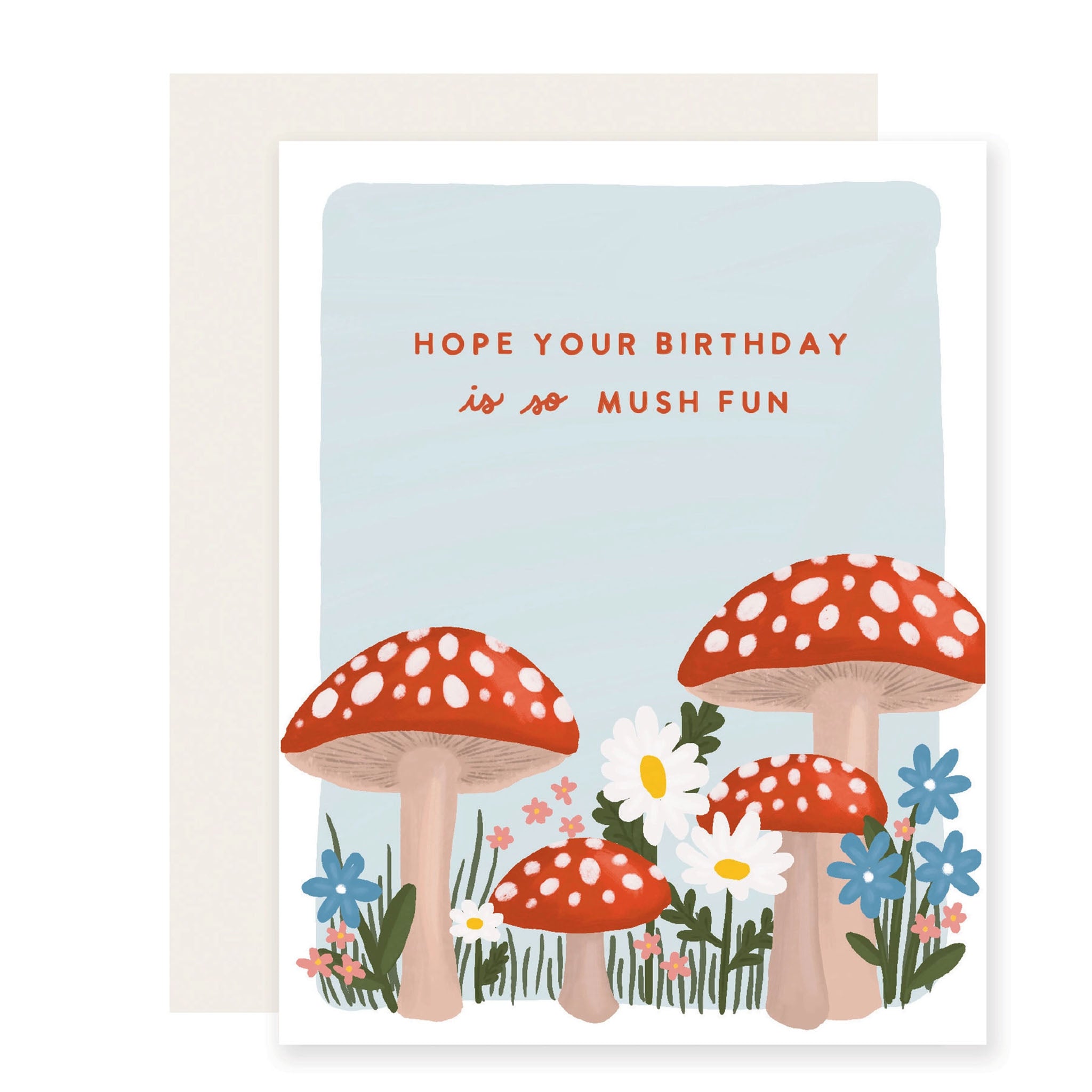 Carte de vœux d'anniversaire champignon