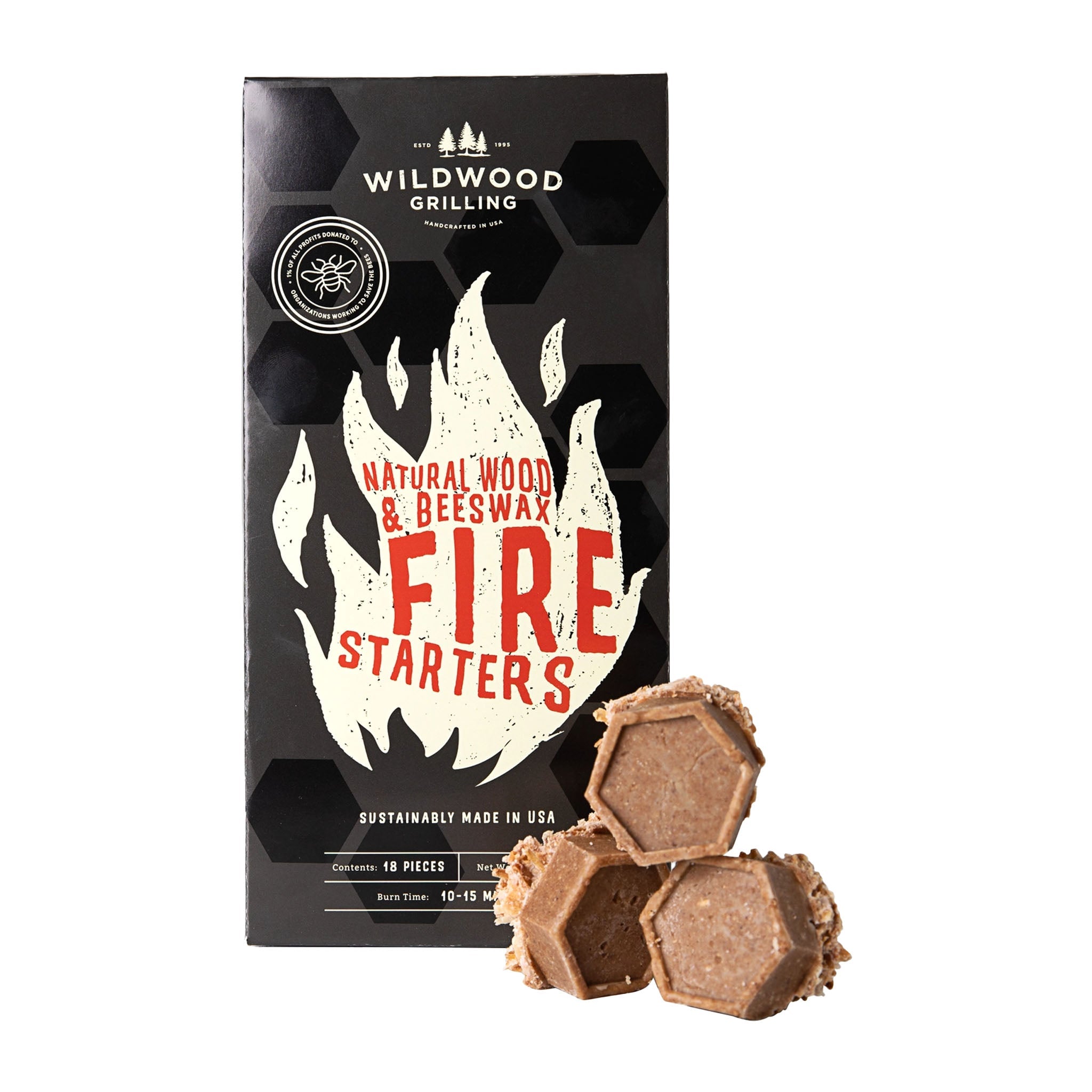 Allume-feu en bois naturel et cire d'abeille