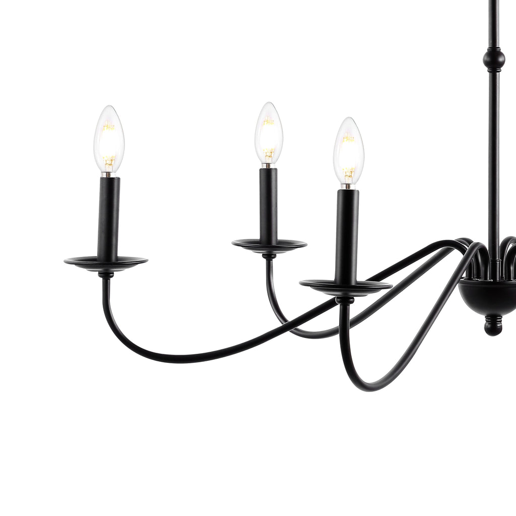 Lustre LED en fer à 6 lumières de 34,75 pouces, par JONATHAN Y