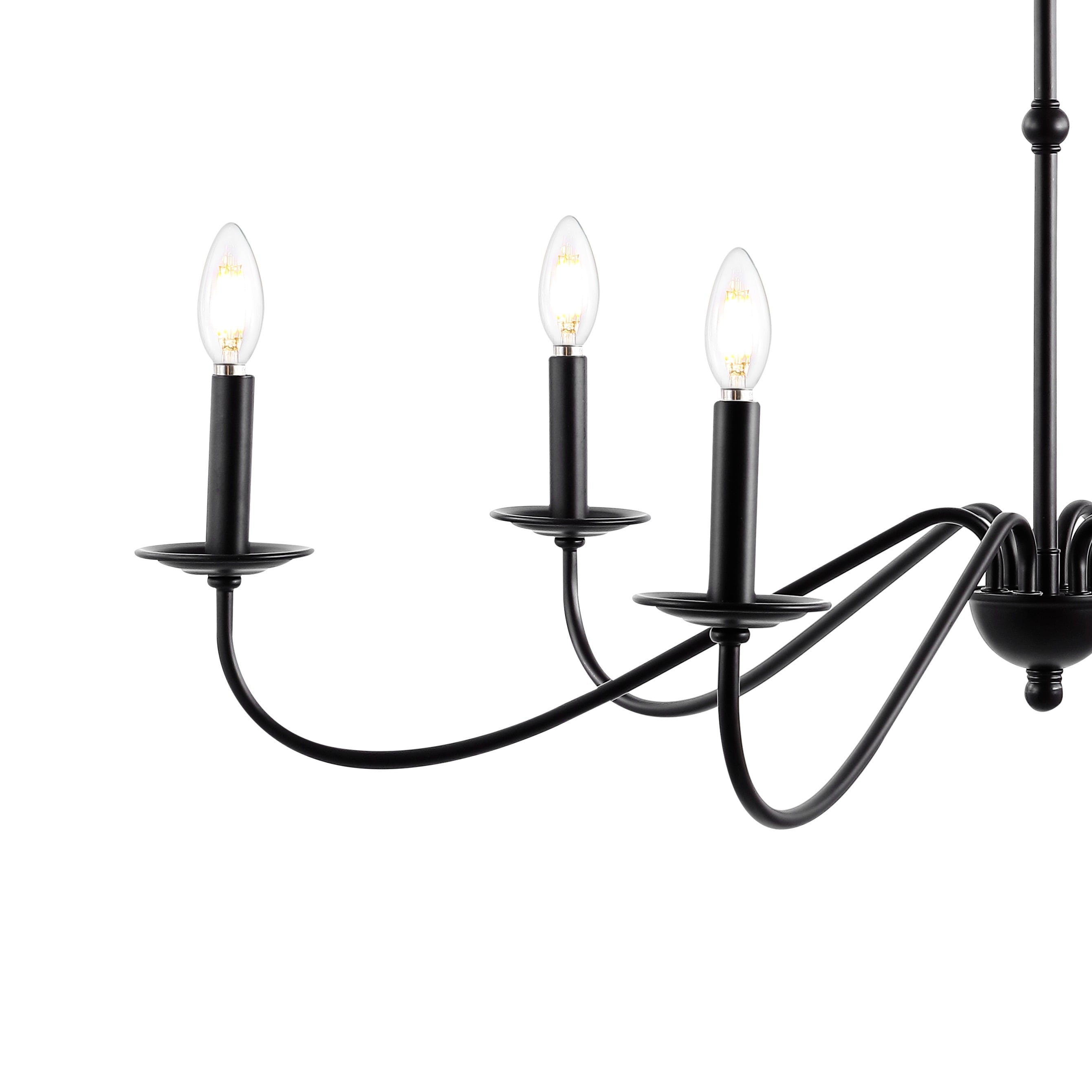 Lustre LED en fer à 6 lumières de 34,75 pouces, par JONATHAN Y