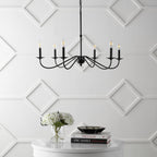 Lustre LED en fer à 6 lumières de 34,75 pouces, par JONATHAN Y