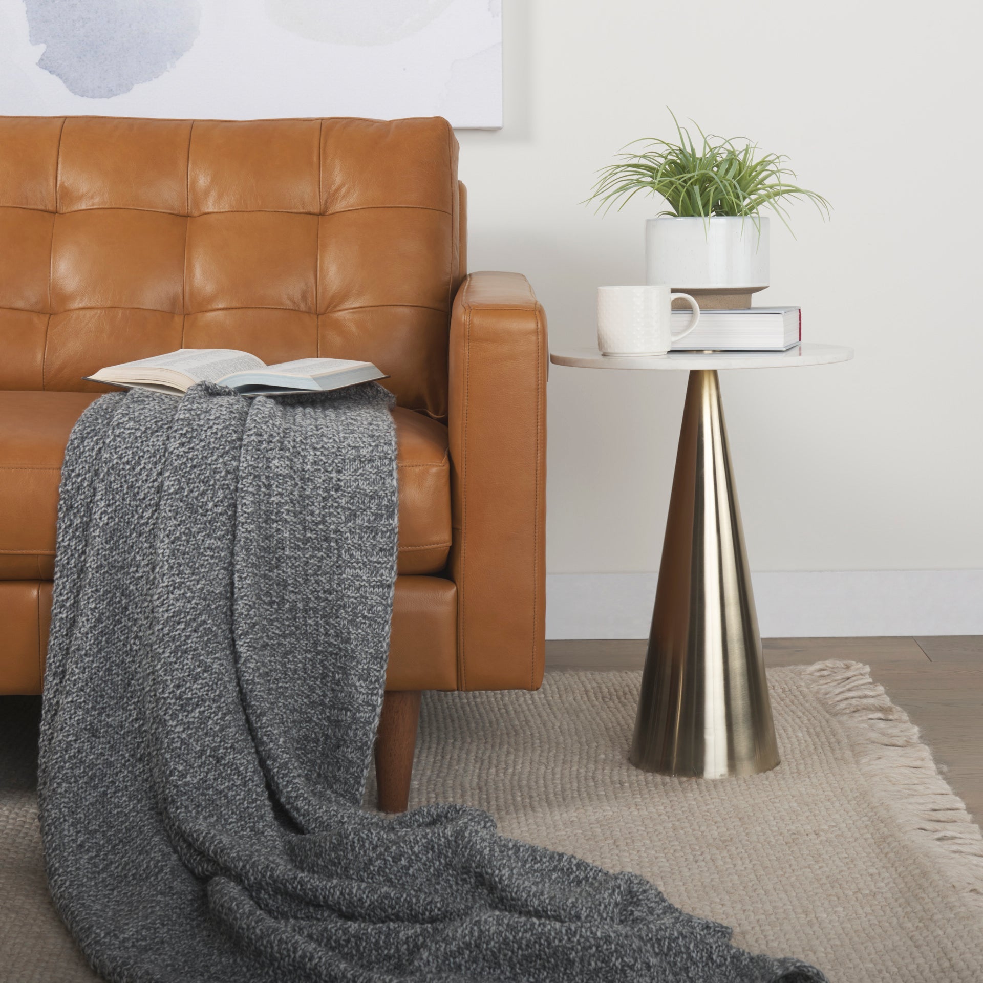 Canapé en cuir Oscar couleur fauve