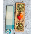 Plateau en bois d'olivier à trois compartiments