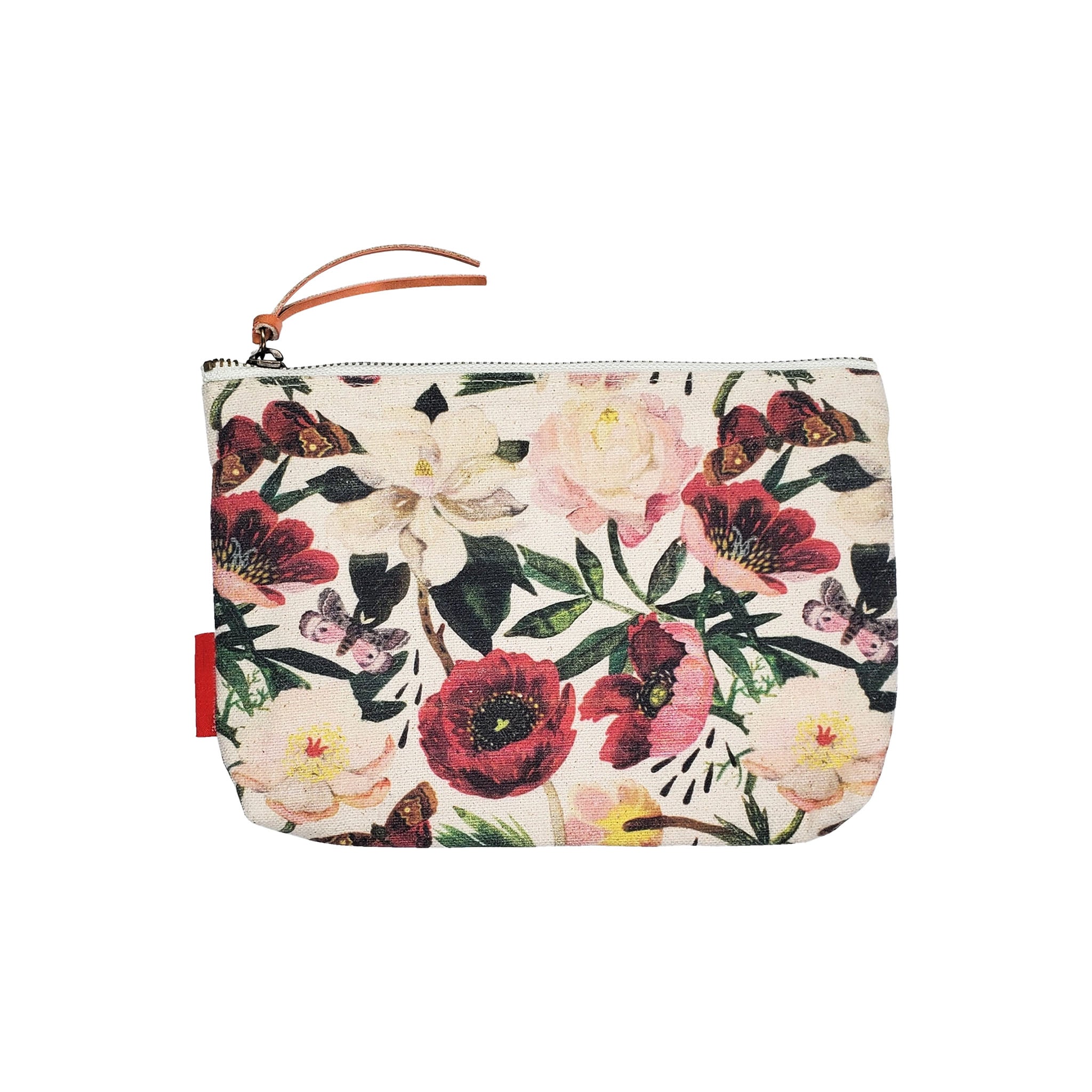 Pochette fourre-tout zippée Pivoines