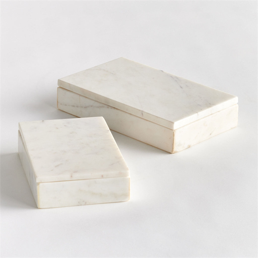 Boîtes rectangulaires en marbre Armani - Lot de deux 