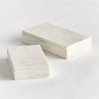 Boîtes rectangulaires en marbre Armani - Lot de deux 