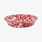 Assiette à tarte en émail rouge tourbillonnant