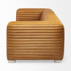 Canapé trois places Remington en cuir cognac