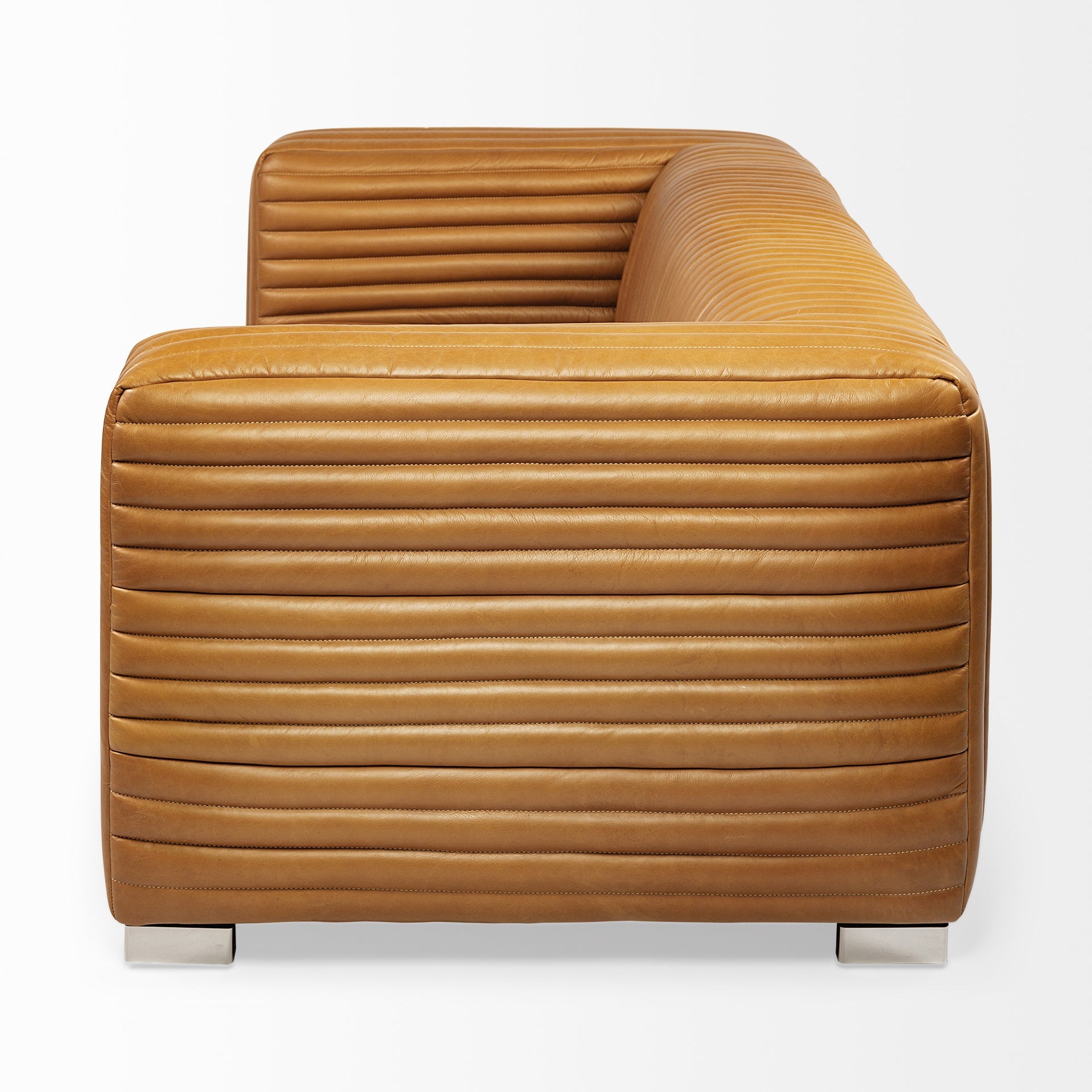 Canapé trois places Remington en cuir cognac