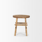 Petite table d'appoint ronde Rowan en finition brun délavé