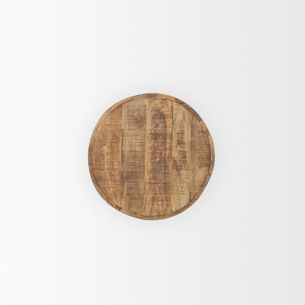 Petite table d'appoint ronde Rowan en finition brun délavé