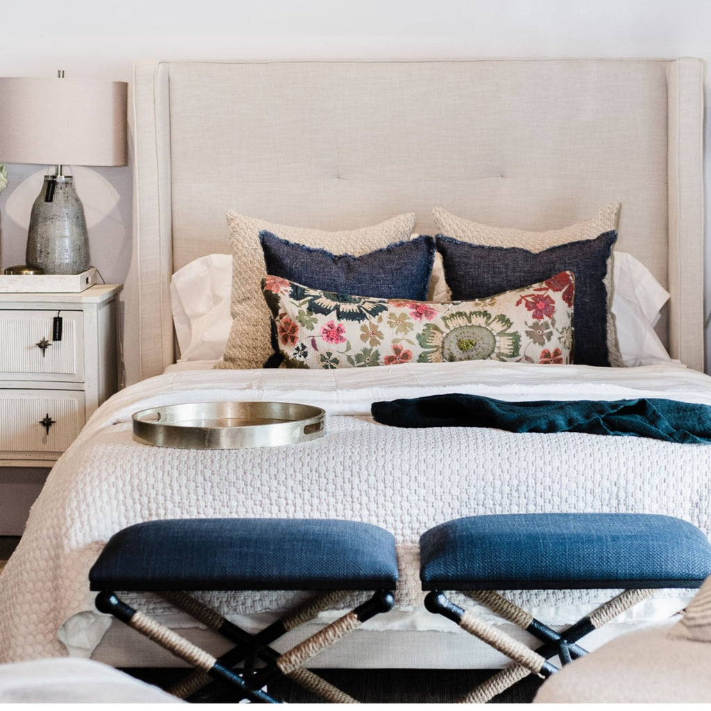 Coussin Selena Linen 20 bleu marine