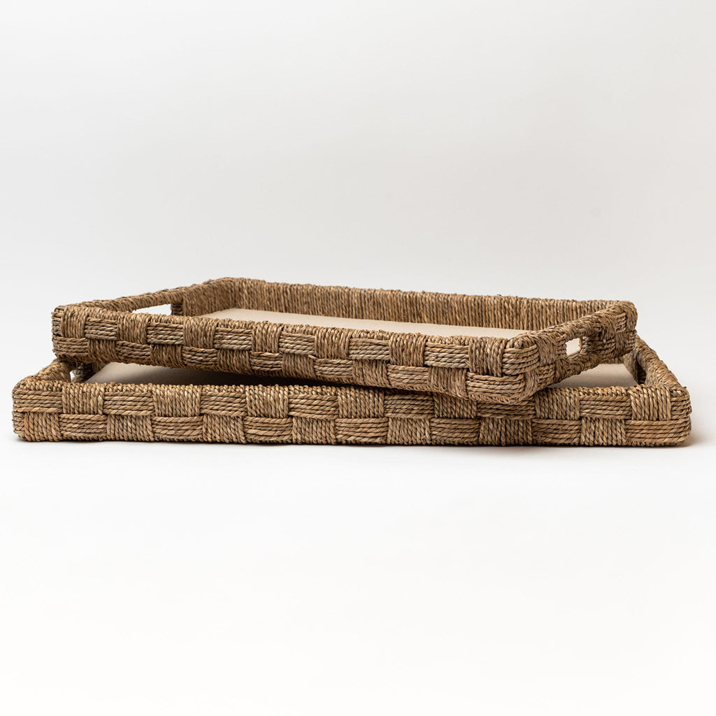 Plateau en rotin à étagère 