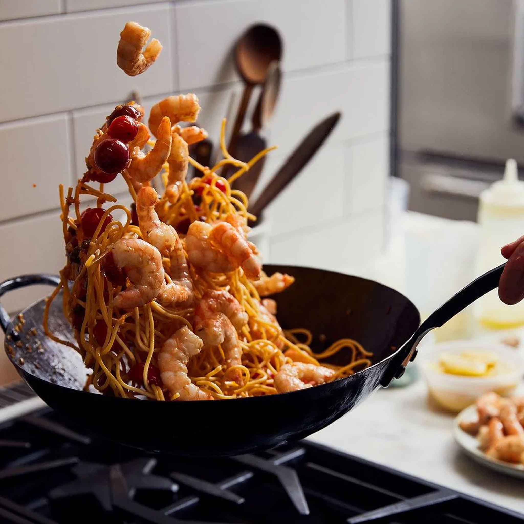 Wok en acier au carbone Smithey