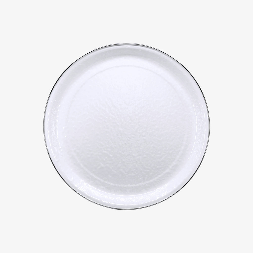 Plateau moyen en émail blanc