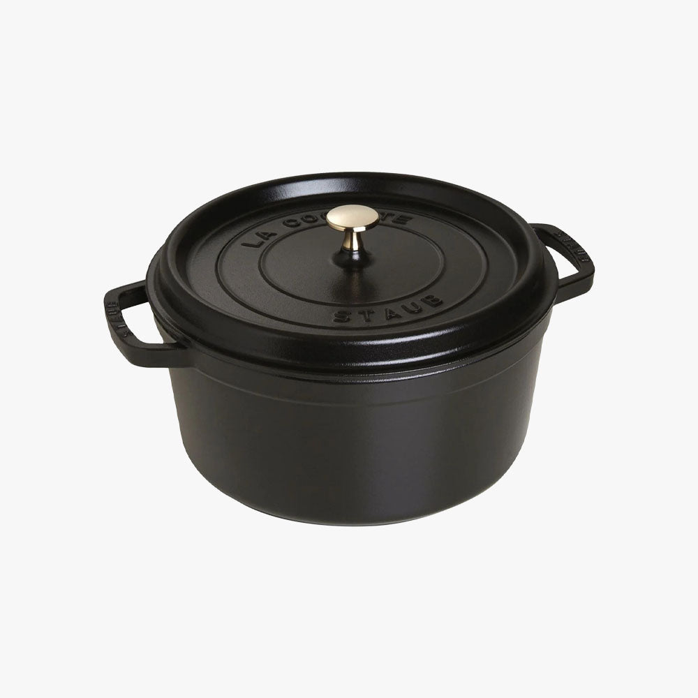 Cocotte ronde Staub de 7 pintes (environ 7,6 litres) en noir mat