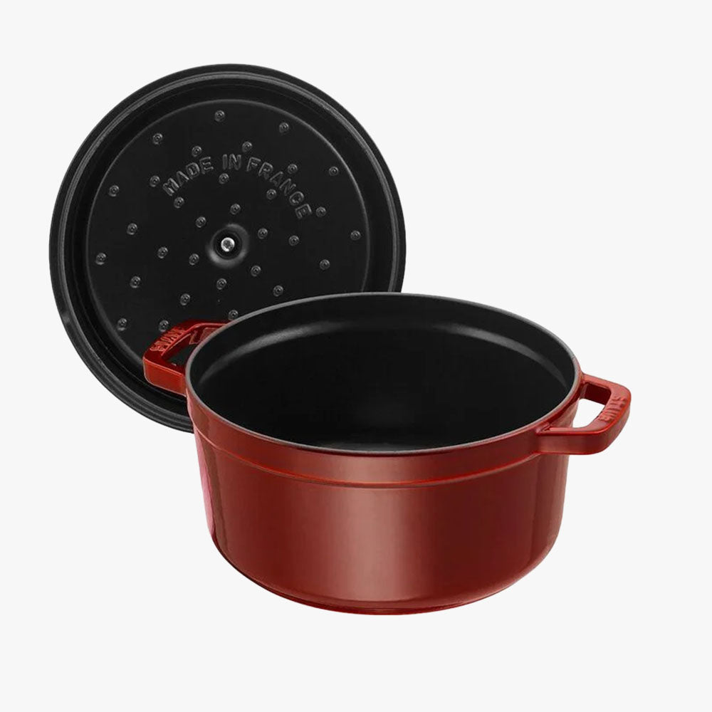Cocotte ronde Staub de 7 pintes en grenadine