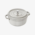 Cocotte ronde Staub de 7 litres couleur truffe blanche