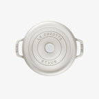 Cocotte ronde Staub de 7 litres couleur truffe blanche
