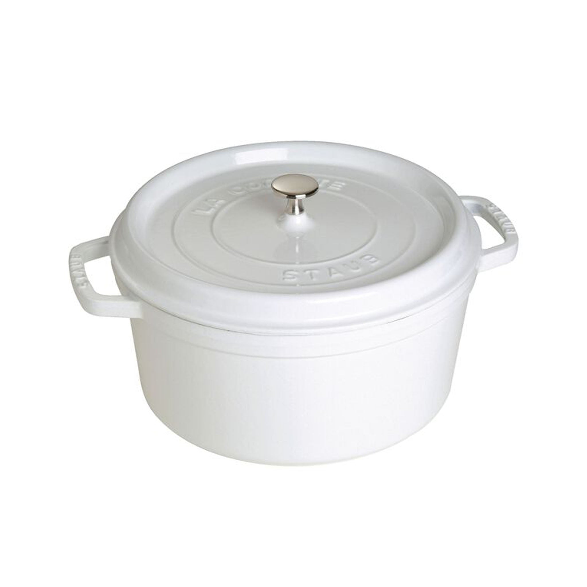 Cocotte ronde Staub de 7 pintes (environ 7,6 litres) en blanc