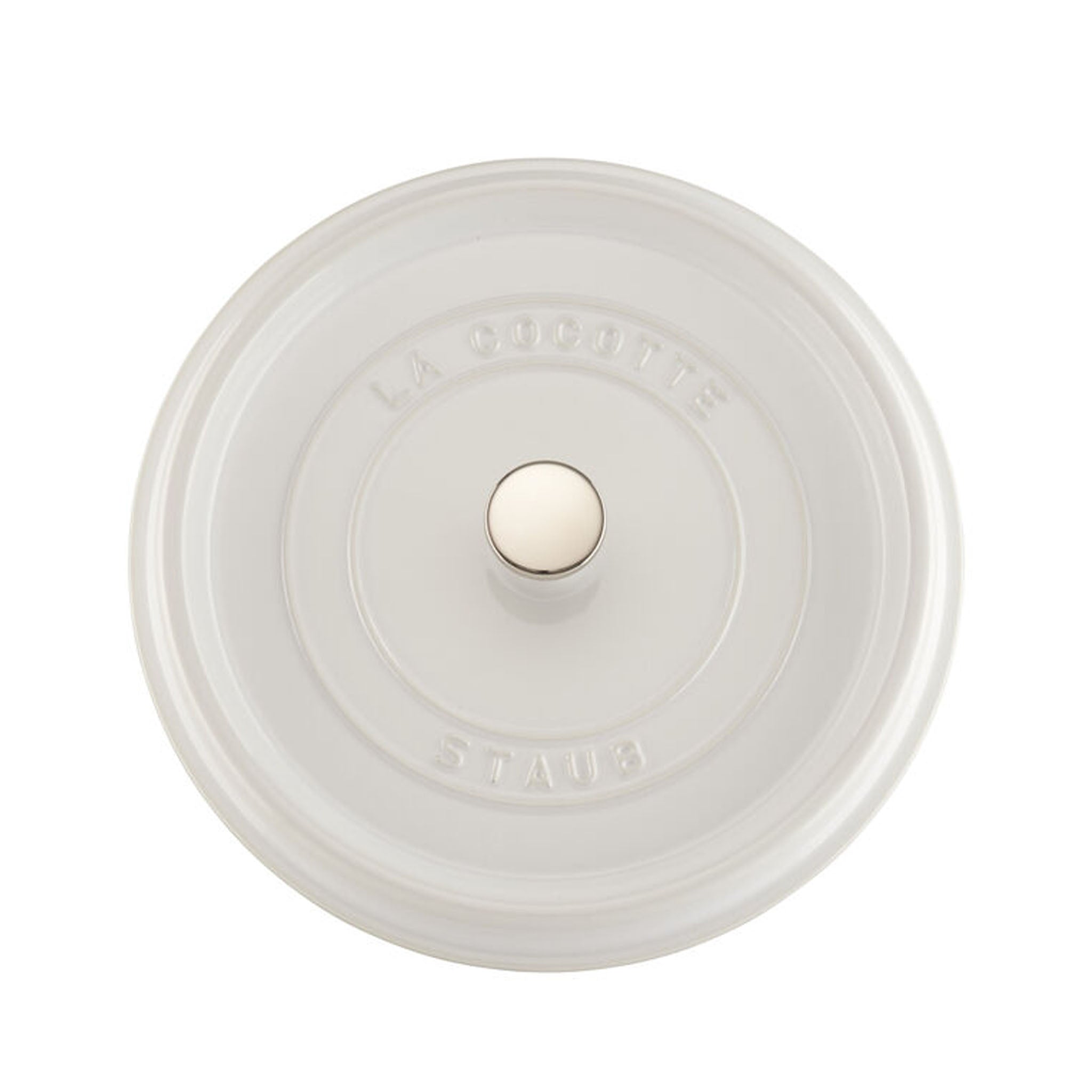 Cocotte ronde Staub de 7 pintes (environ 7,6 litres) en blanc