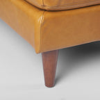 Canapé d'angle Arne en cuir beige | Méridienne droite