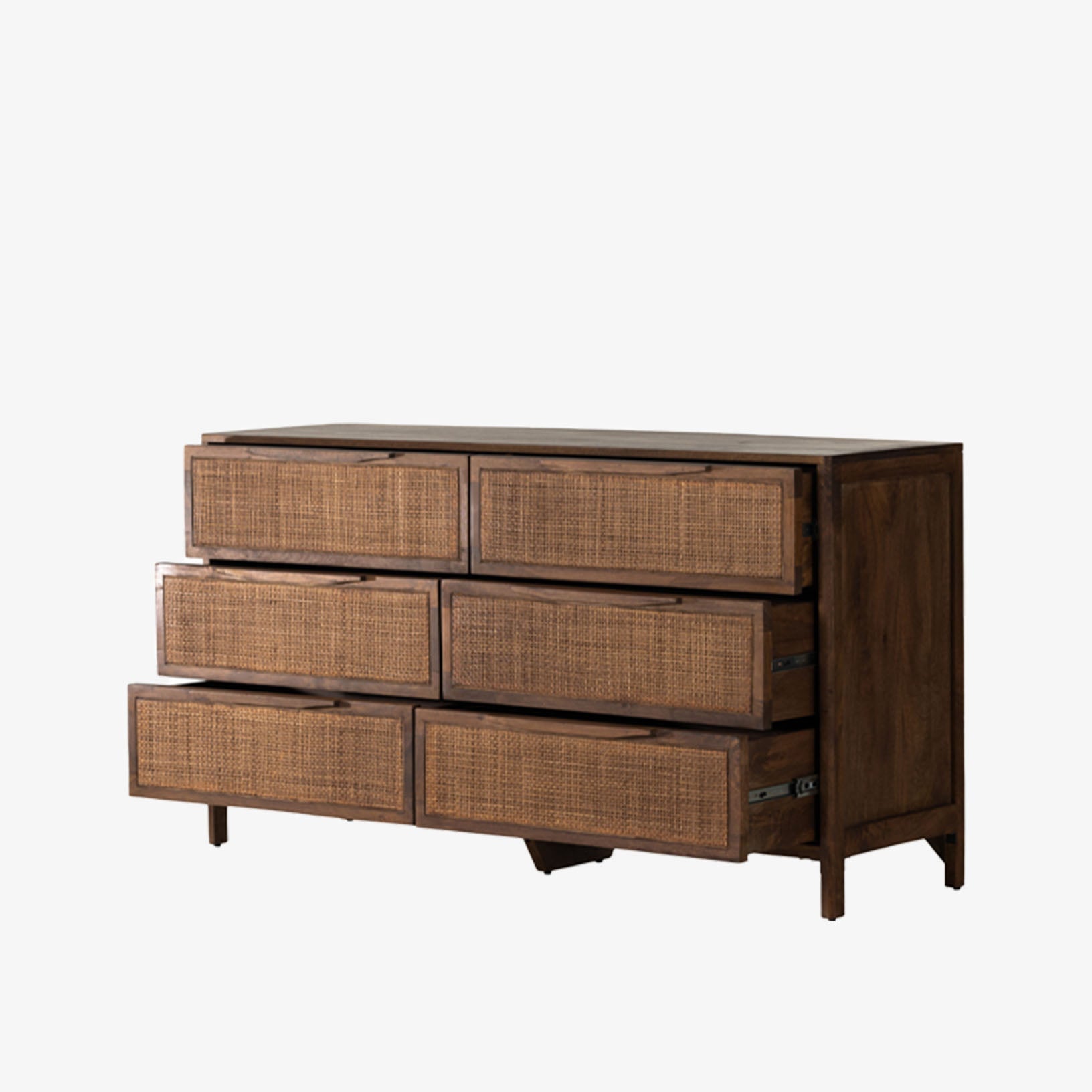 Commode Four Hands Sydney à 6 tiroirs, finition marron délavée